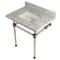 Kingston Brass 30" x 22" Carrara Marble Vanity Top with Clear Acrylic Console Legs, Carrara Marble/Polished Nickel KVPB3030MASQ6 - alternate 1